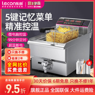 lecon/乐创 电炸炉油炸锅商用双缸 炸串机油条机油炸机单缸电炸锅