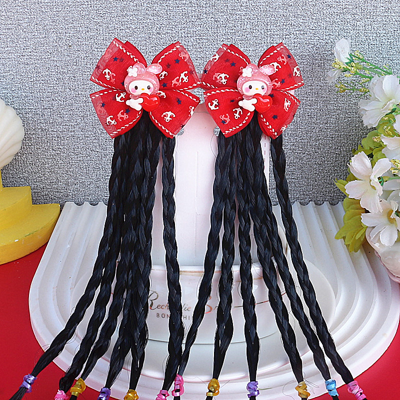 儿童发饰假发辫子头饰爱心兔蝴蝶结发夹女童发卡小女孩公主头花