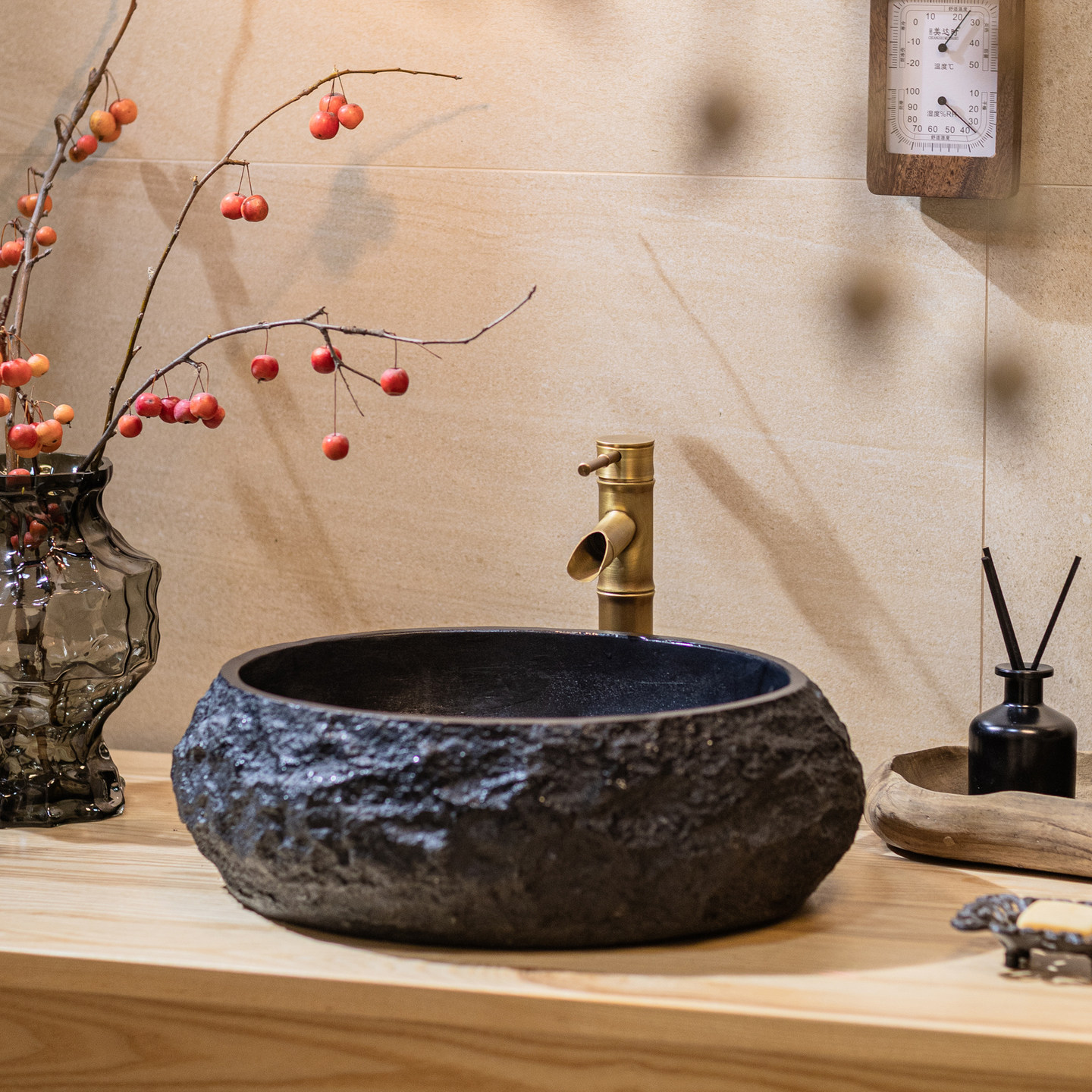 仿石洗手盆圆形家用洗面盆户外庭院花园水池装饰复古鹅卵石台上盆,家居饰品,装饰摆件,淘宝优惠券,粉丝福利购,淘宝优惠卷