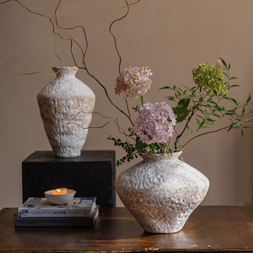 复古花瓶侘寂风粗陶瓷罐