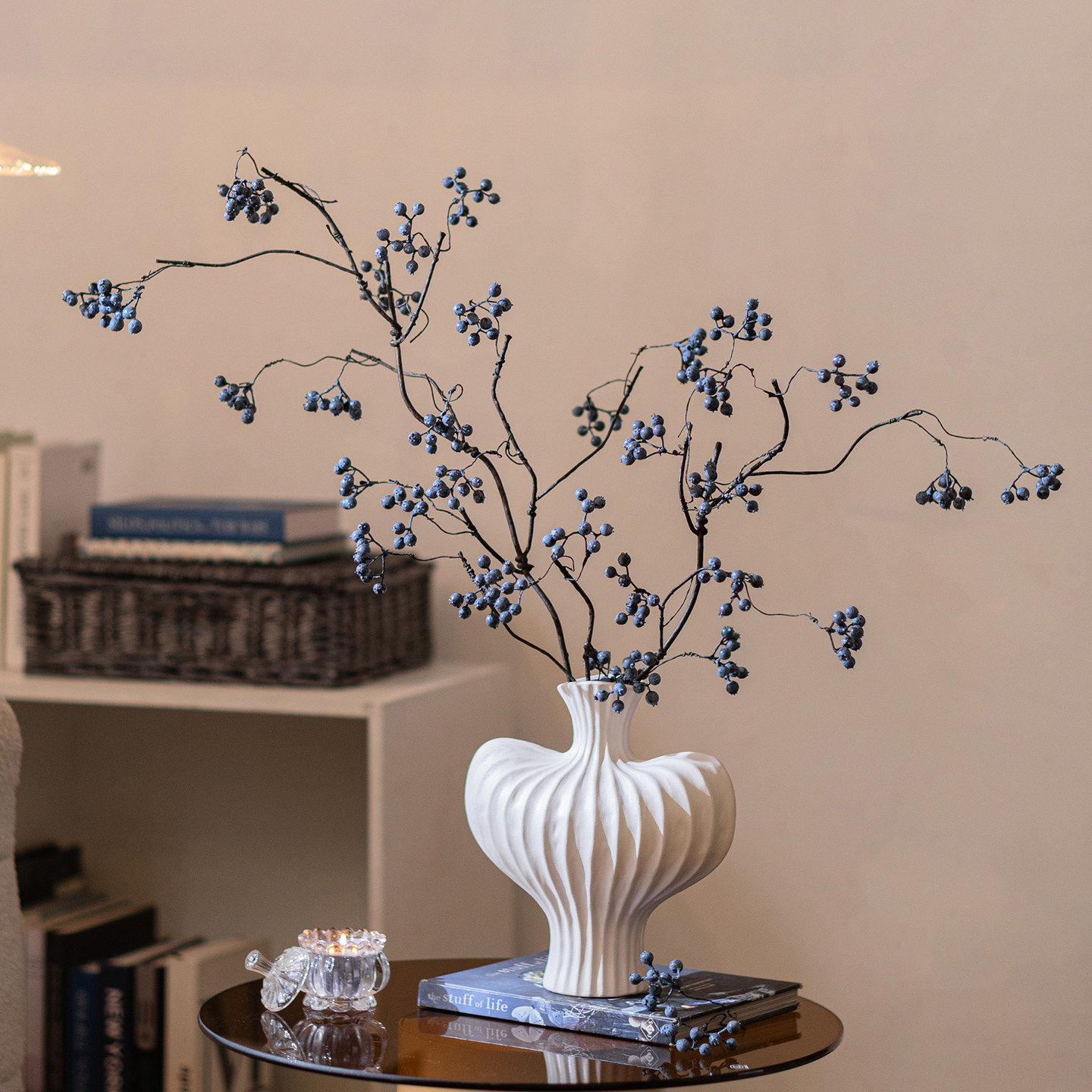 【马桑果仿真花】干枯枝高级感逼真假花客厅摆设桌面插花装饰摆件