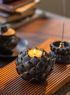 莲花香炉摆件家用桌面香薰炉装饰