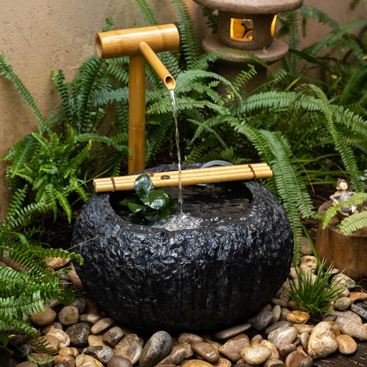 中式庭院仿黑石盆竹子假山流水摆件循环水景观鱼缸造景户外装饰品,家居饰品,流水摆件,淘宝优惠券,粉丝福利购,淘宝优惠卷