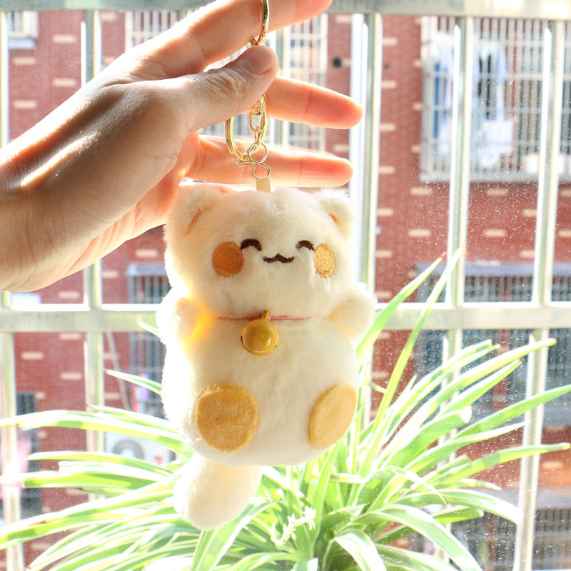 可爱卡通毛绒好运猫挂件钥匙扣男女生迷你书包小挂饰玩具玩偶儿童