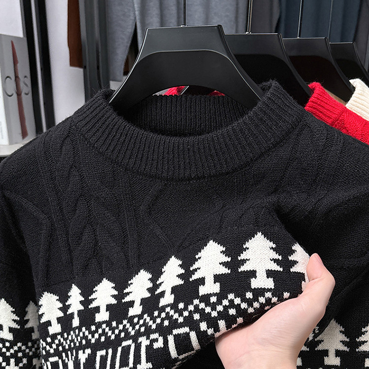 半高领青春活力风套头不易变形长袖针织衫/毛衣