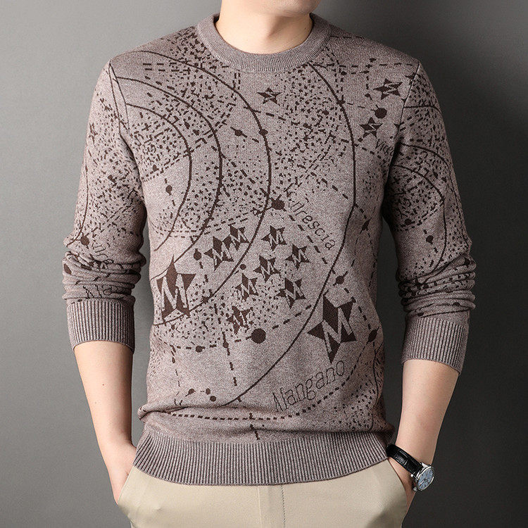 圆领印花青春活力风套头青春活力针织衫/毛衣