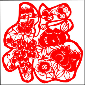 苏绣DIY套件初学 福字剪纸30*30 新年礼品 手工刺绣装饰画
