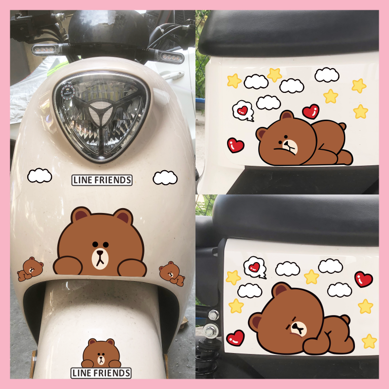 可爱卡通小熊防水装饰车贴纸