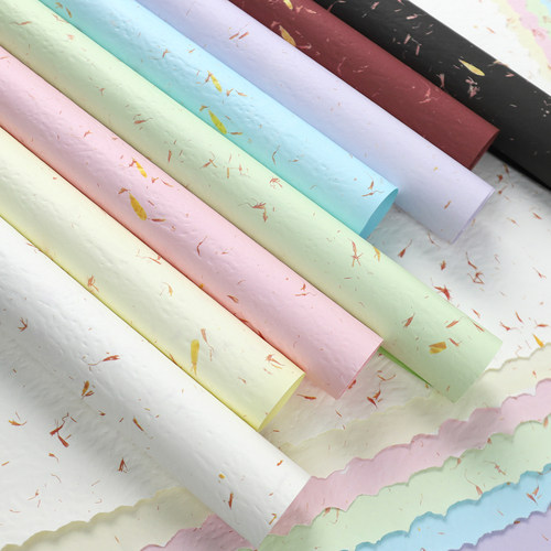 手撕花瓣纸东巴纸加厚纹理感鲜花包装纸包花手工diy材料花艺资材