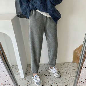 高端欧货漂亮女裤粉色暖暖卫裤薄绒一体女裤外穿休闲运动裤女新款