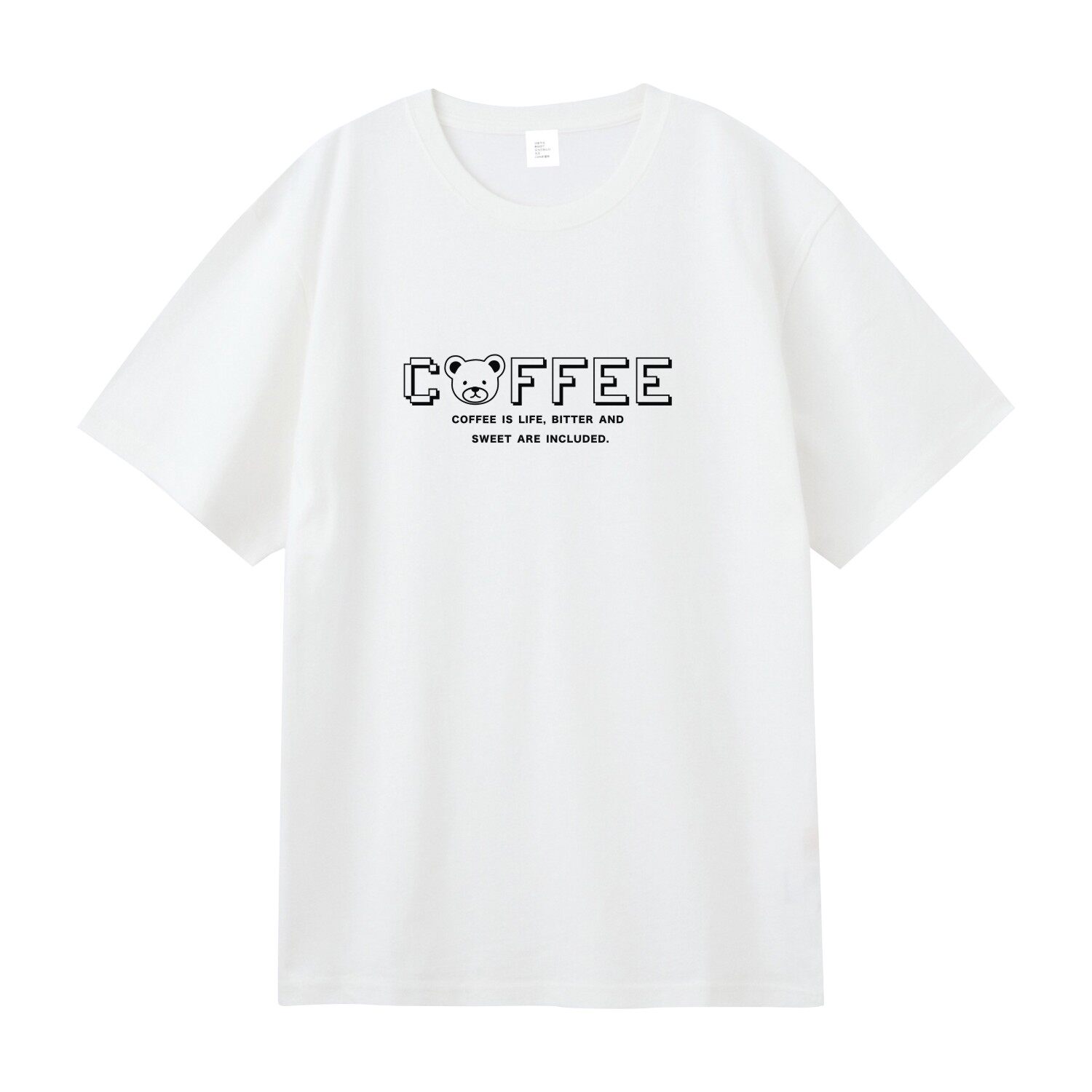 女士夏季可爱小熊创意卡通圆领宽松短袖T恤COFFEE烘焙师半袖体恤