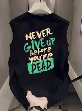海外订单尾货~剪标撤回外贸潮流新款纯棉坎肩背心男女百搭无袖t恤