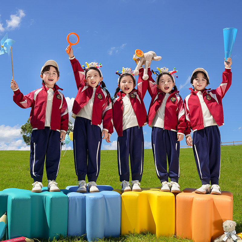 幼儿园园服秋季短袖儿童班服套装小学生校服春秋款运动服装棒球服