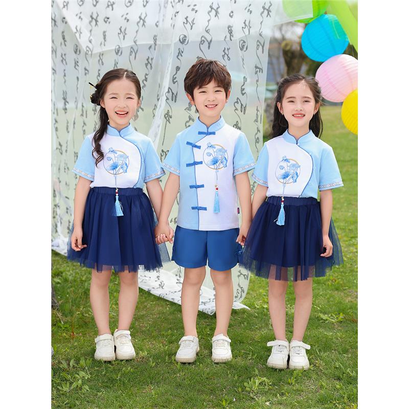 小学生校服夏季民族风表演汉服六一毕业照班服国学服合唱朗诵唐装