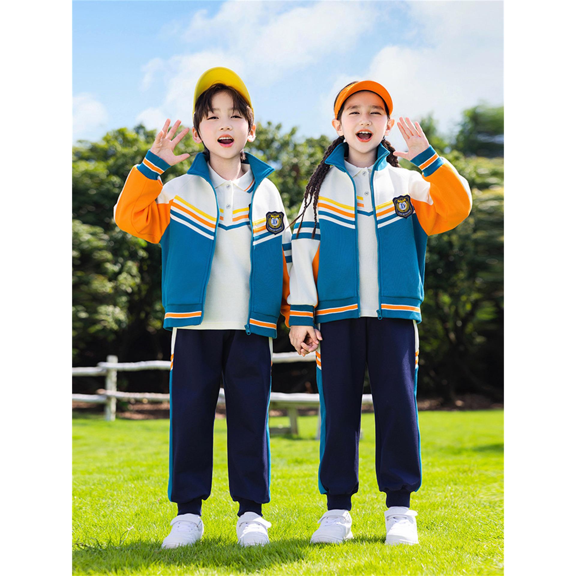幼儿园园服春秋装三件套小学生校服短袖四件套一年级运动班服套装