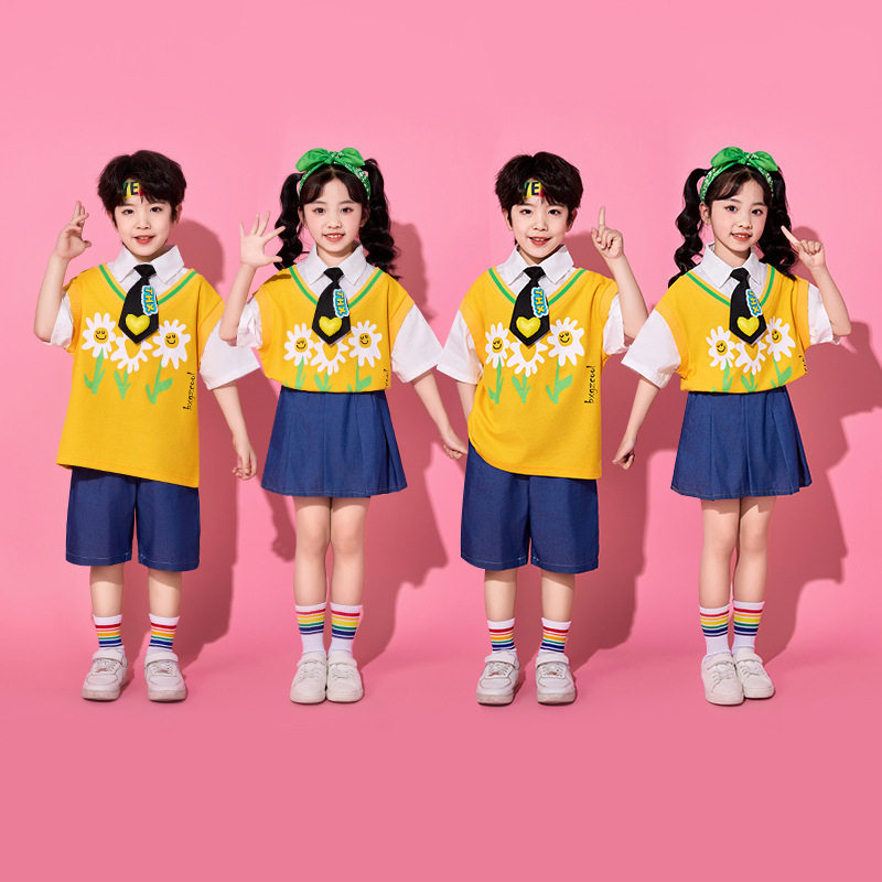 六一儿童花朵啦啦操演出服
