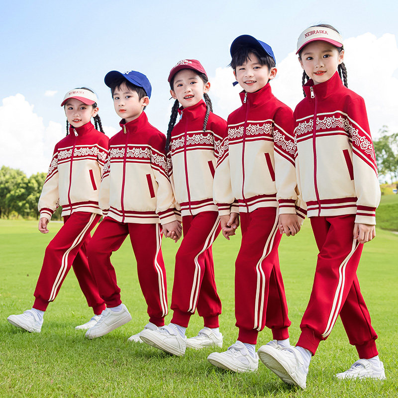 幼儿园园服春秋装三件套小学生校服纯棉运动会秋冬季儿童班服套装