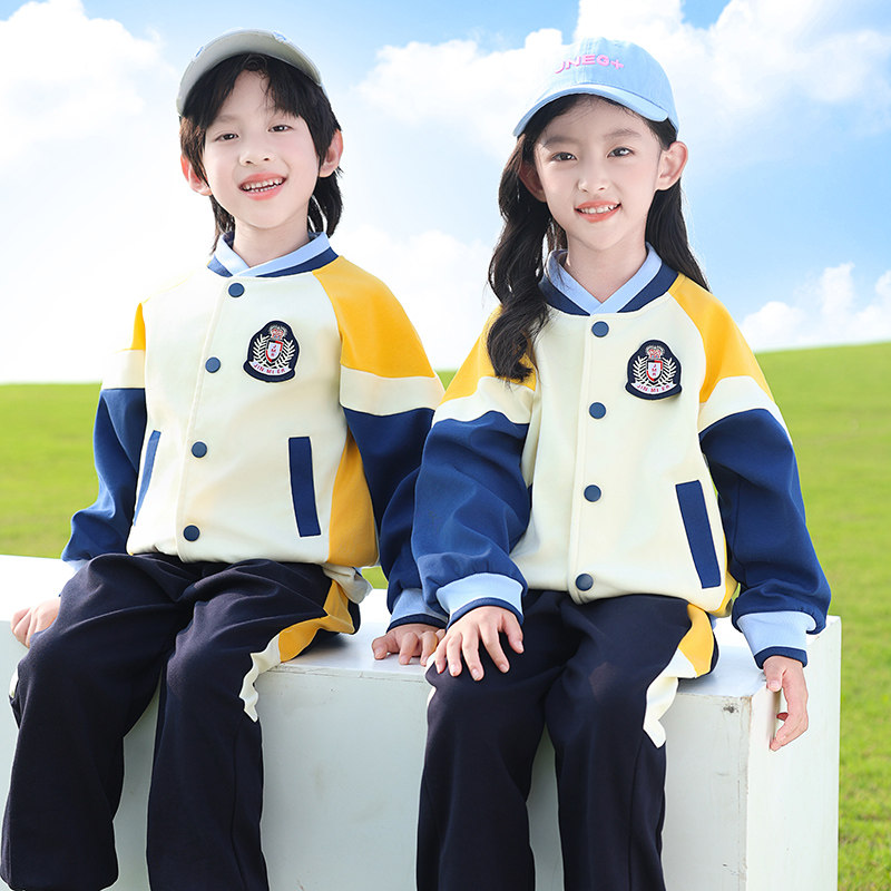 小学生校服夏装纯棉儿童运动会三件套幼儿园园服春秋款毕业照班服