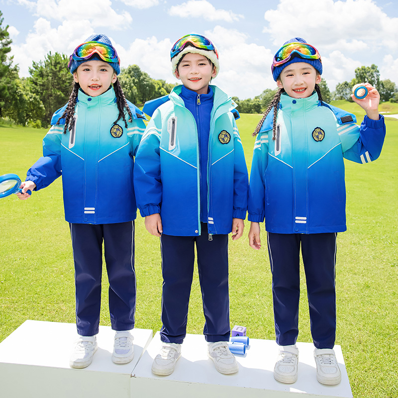 儿.童校服冲锋衣开学季加厚三件套中小学生运动幼儿园服教师班服6
