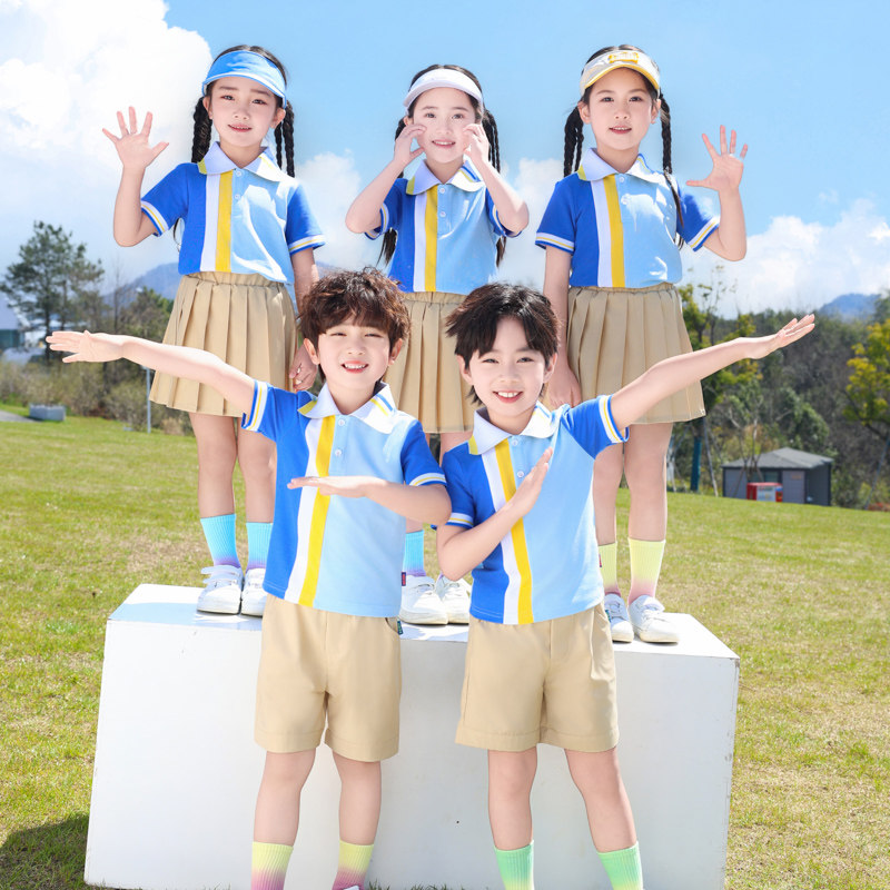 幼儿园园服夏装学院风小学生校服一年级儿童班服运动会毕业照服装