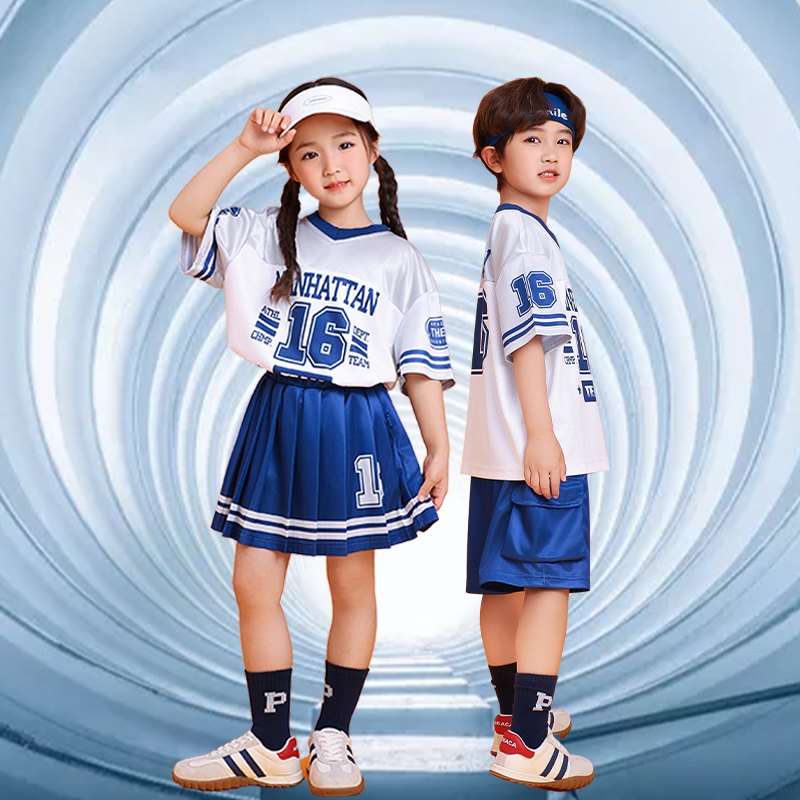六一儿童夏季表演服套装2025新款男女童舞蹈服装幼儿园校服两件套