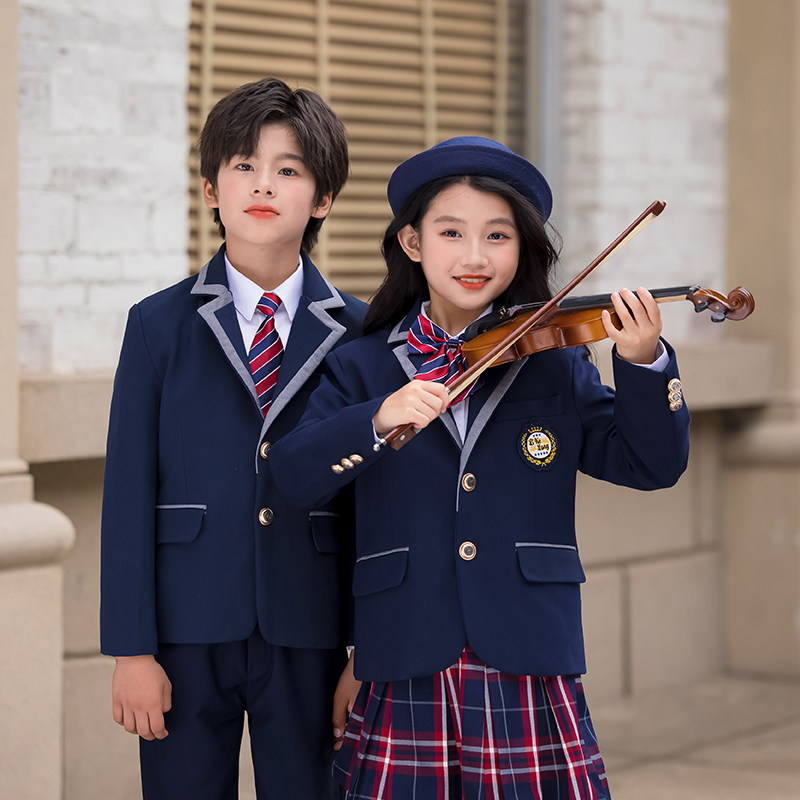 校服小学生春秋儿童高级英伦风西服西装套装中学生班服幼儿园园服