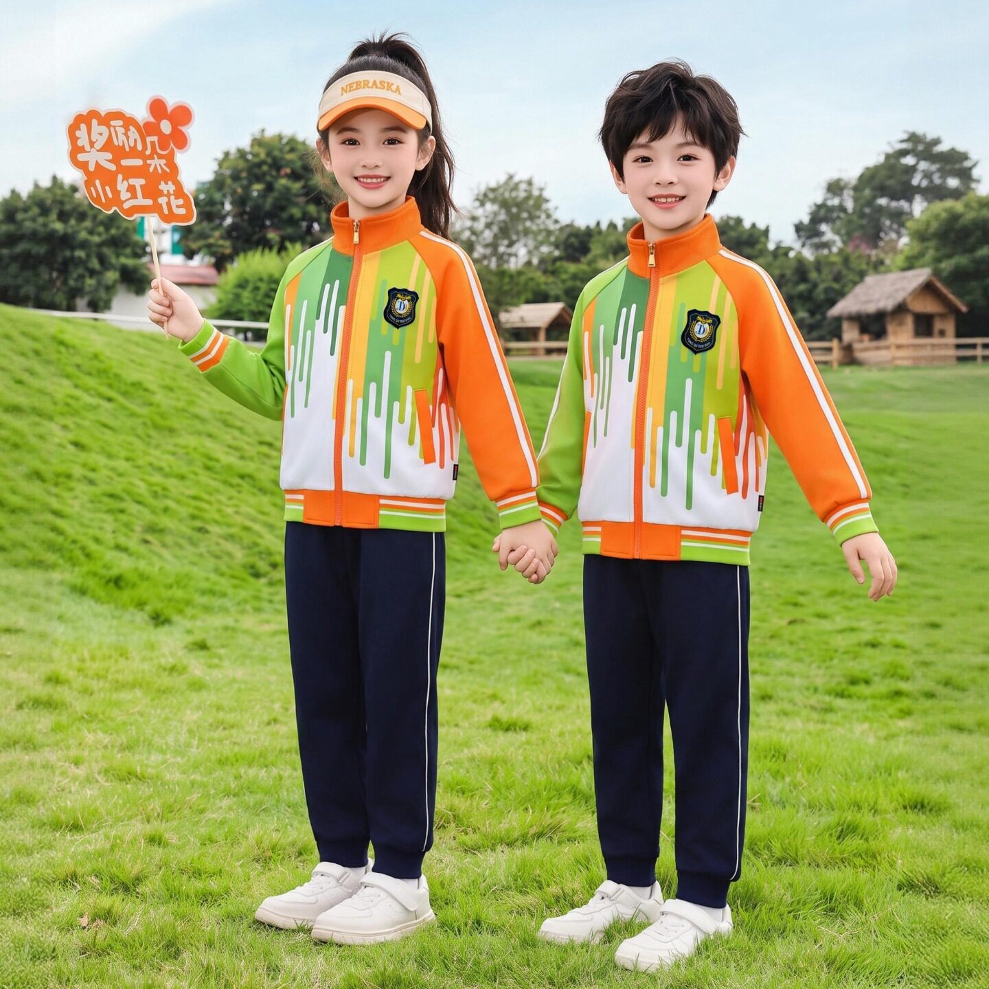 春秋南韩丝小学生校服园服四件套