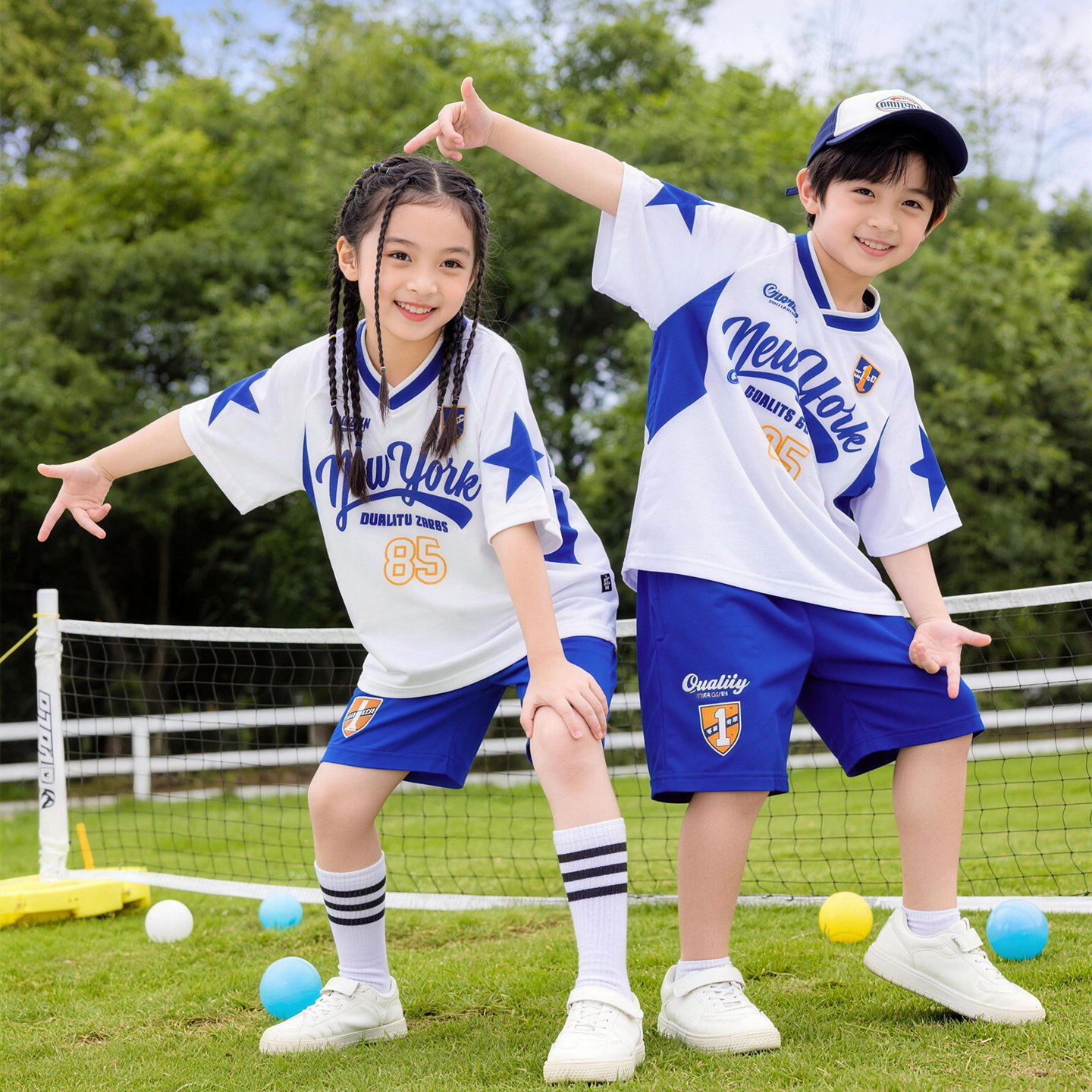夏季儿童毕业照运动会演出服