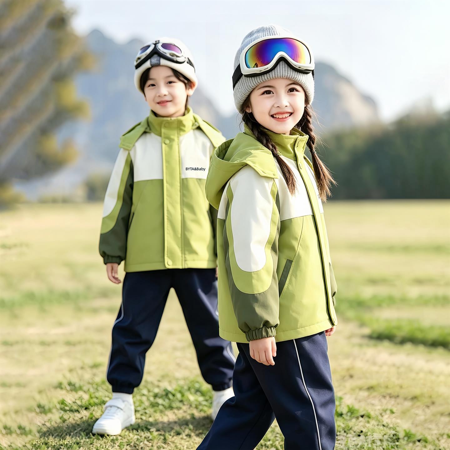 幼儿园园服冲锋衣七件套春秋装
