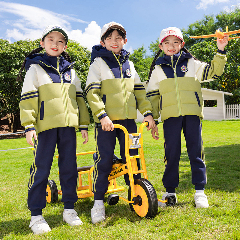 班服小学生校服春秋款三件套装幼儿园冬季园服学院风棉马甲运动服