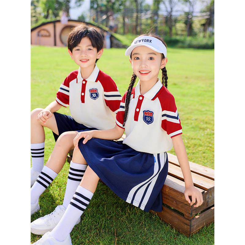 小学生校服夏季短袖长裤套装儿童一年级运动会班服幼儿园园服夏装