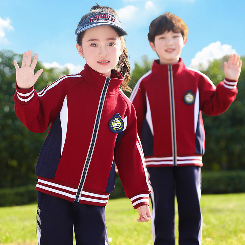 小学生校服幼儿园园服春秋装班服英伦风棒球服运动服短袖三件套装
