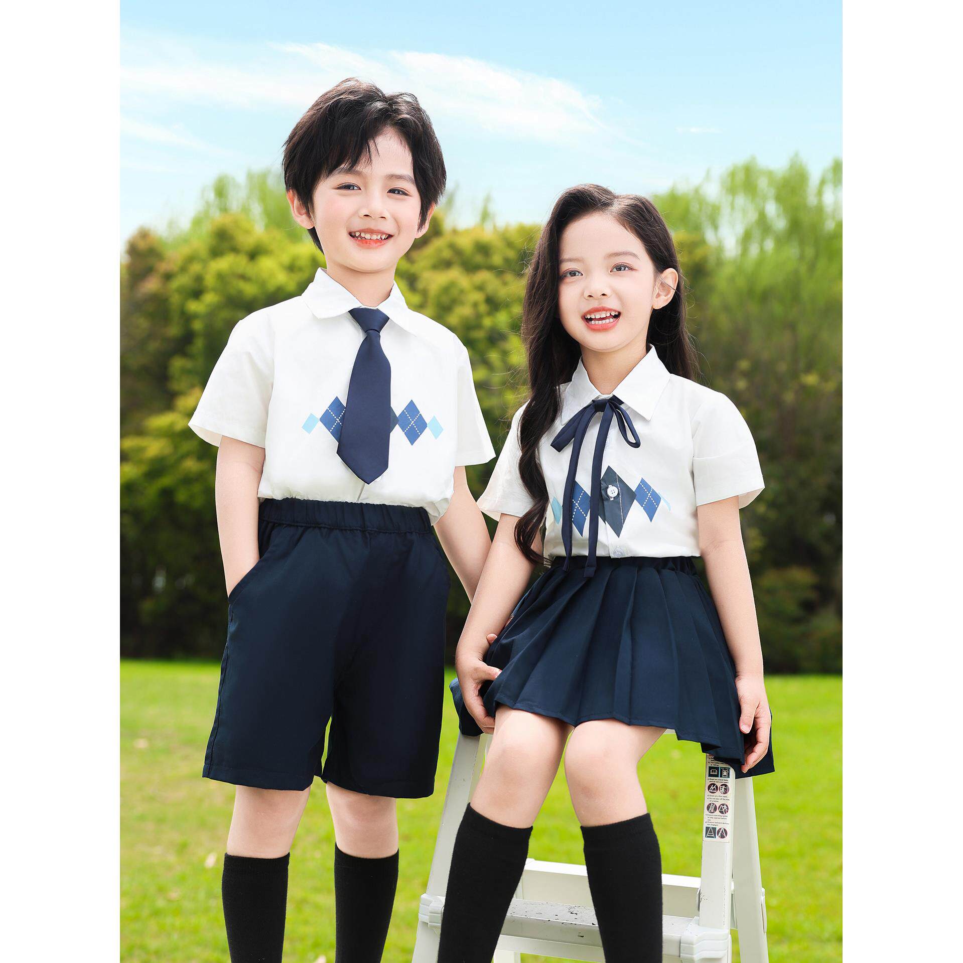 六一英伦纯棉儿童表演衬衫比赛服