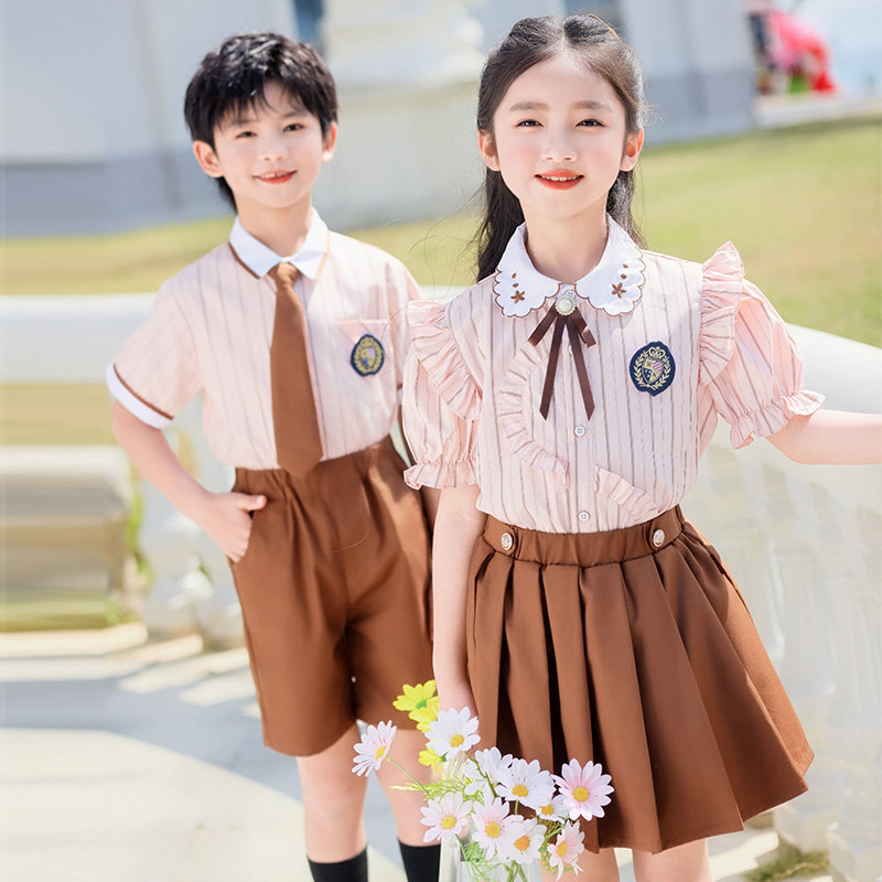 合唱比赛诗歌朗诵幼儿园毕业服泡泡袖礼服小学生主持人夏季演出服