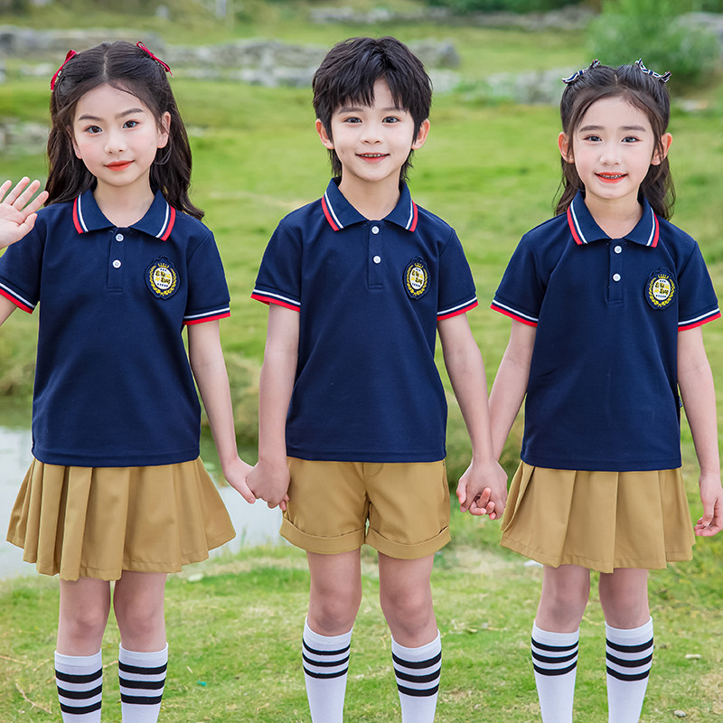 校服套装小学生夏季幼儿园园服夏装运动服儿童班服学院风两件套潮