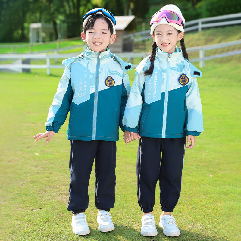 小学生校服冲锋衣三合一三件套英伦风秋冬装运动幼儿园园服春秋款