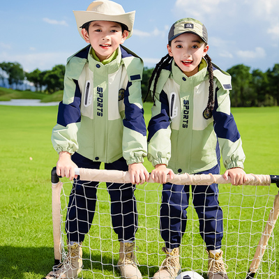幼儿园园服秋冬季冲锋衣五件套装小学生校服防雨三合一运动会班服