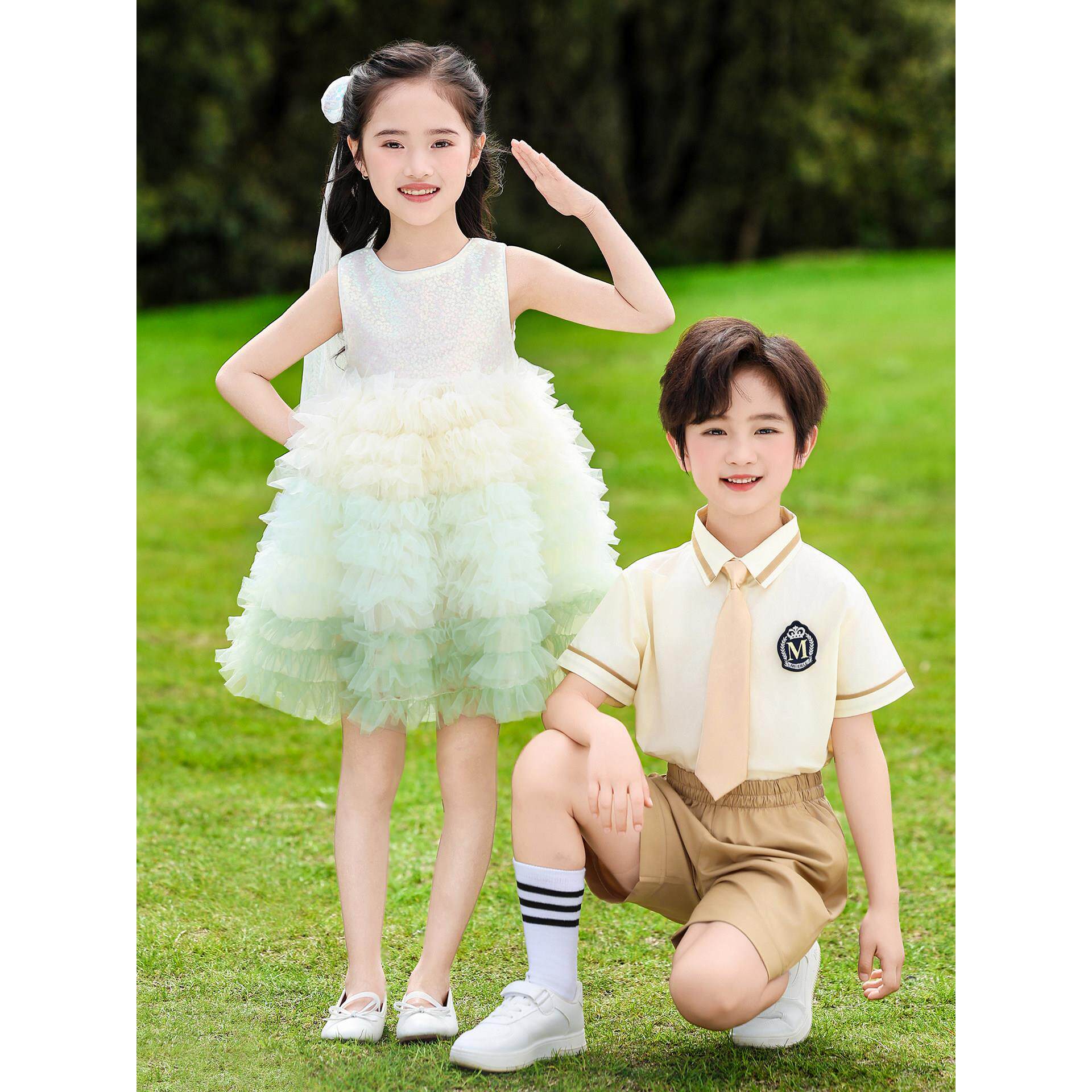 幼儿园夏季百搭班服合唱演出套装