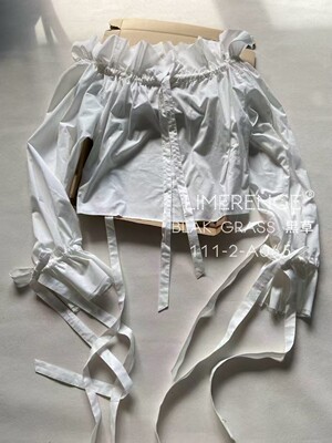 Ann Demeulemeester  秀款棉爱豆同款荷叶边古典宫廷衬衫