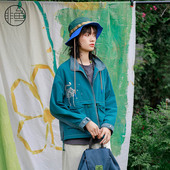 拼接翻领潮牌百搭休闲女上衣 女外套个性 非鱼2024春季 工装