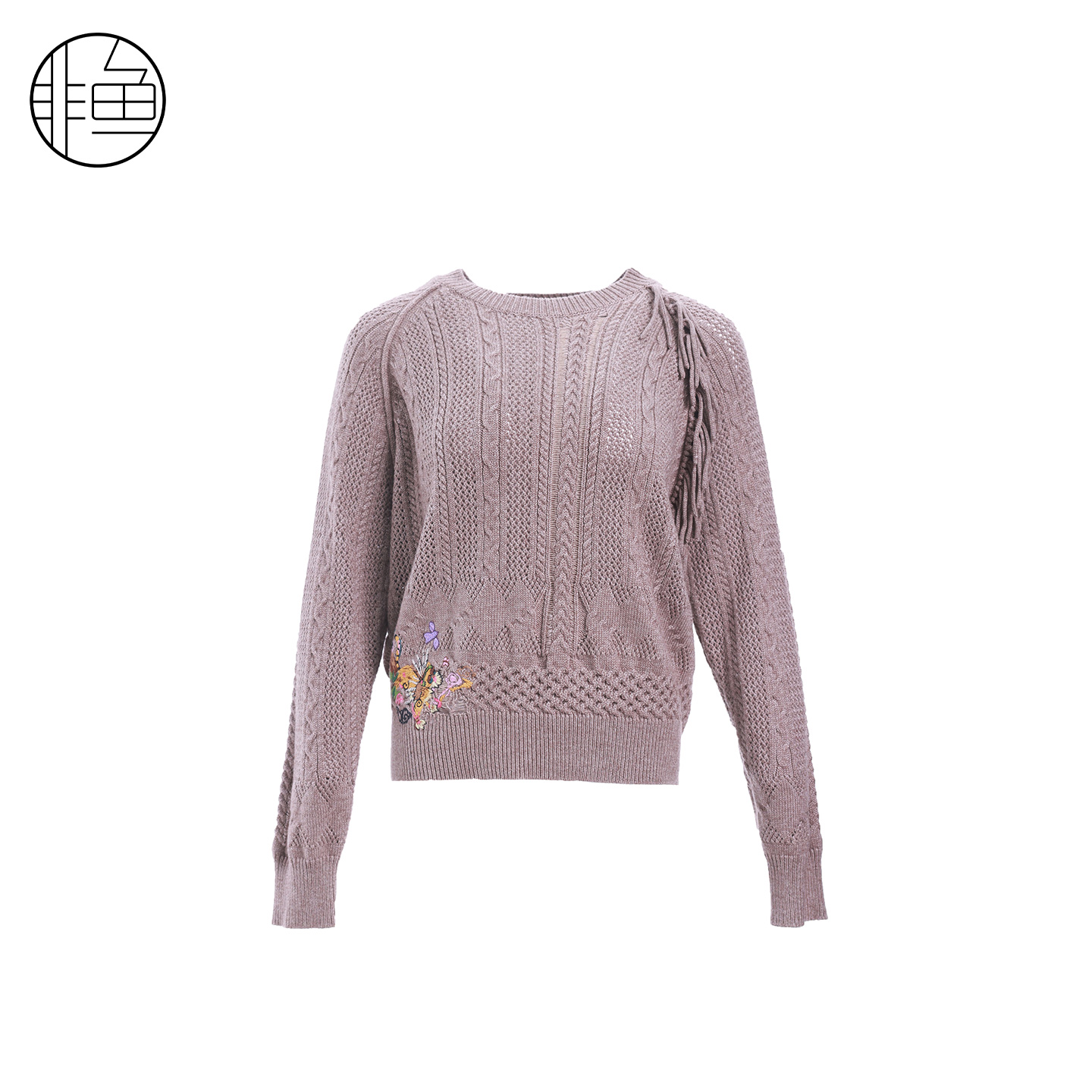 流苏圆领毛衫秋冬新款