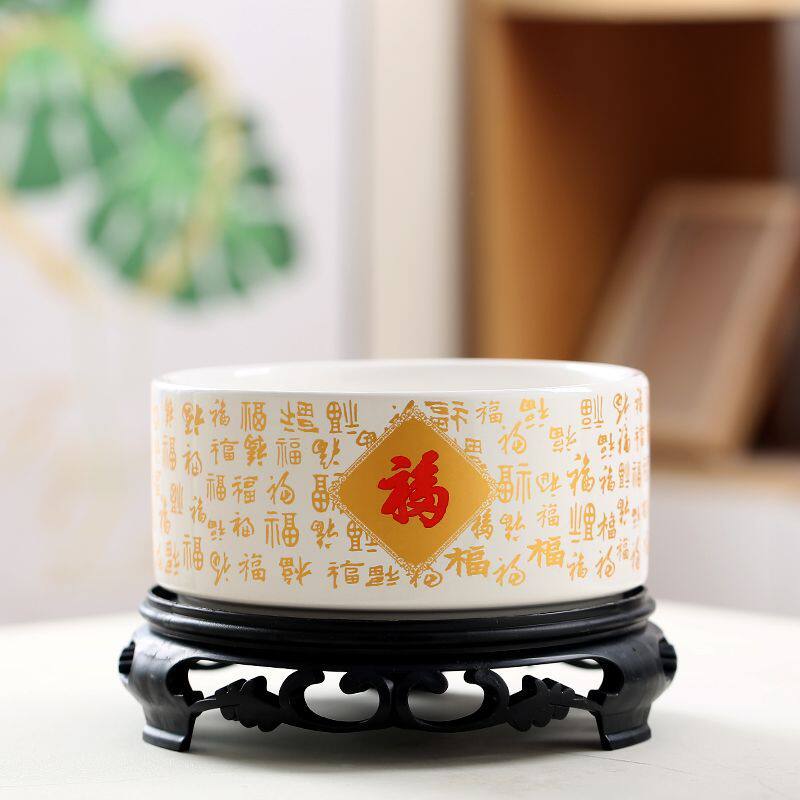 水培花盆无孔水仙花一叶莲中大号陶瓷带托盘睡莲金钱草桌面装饰