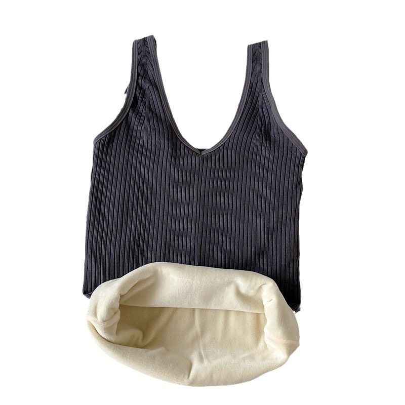 秋冬保暖女士背心加绒加厚吊带修身舒适V领内搭外穿防寒纯色内衣,女士内衣/男士内衣/家居服,保暖背心,淘宝优惠券,粉丝福利购,淘宝优惠卷