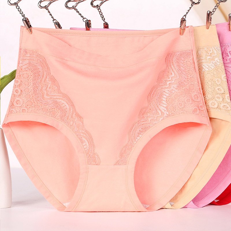 加大码红色内裤女纯棉高腰胖mm200斤本命年牛年女士短裤结婚6634#