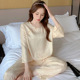 两件套国风中式 长裤 家居服可外穿 冰丝长袖 青果领睡衣女士春秋薄款