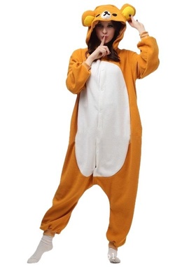 Onesie轻松熊卡通动物连体睡衣情侣秋冬家居万圣节跨境Rilakkuma