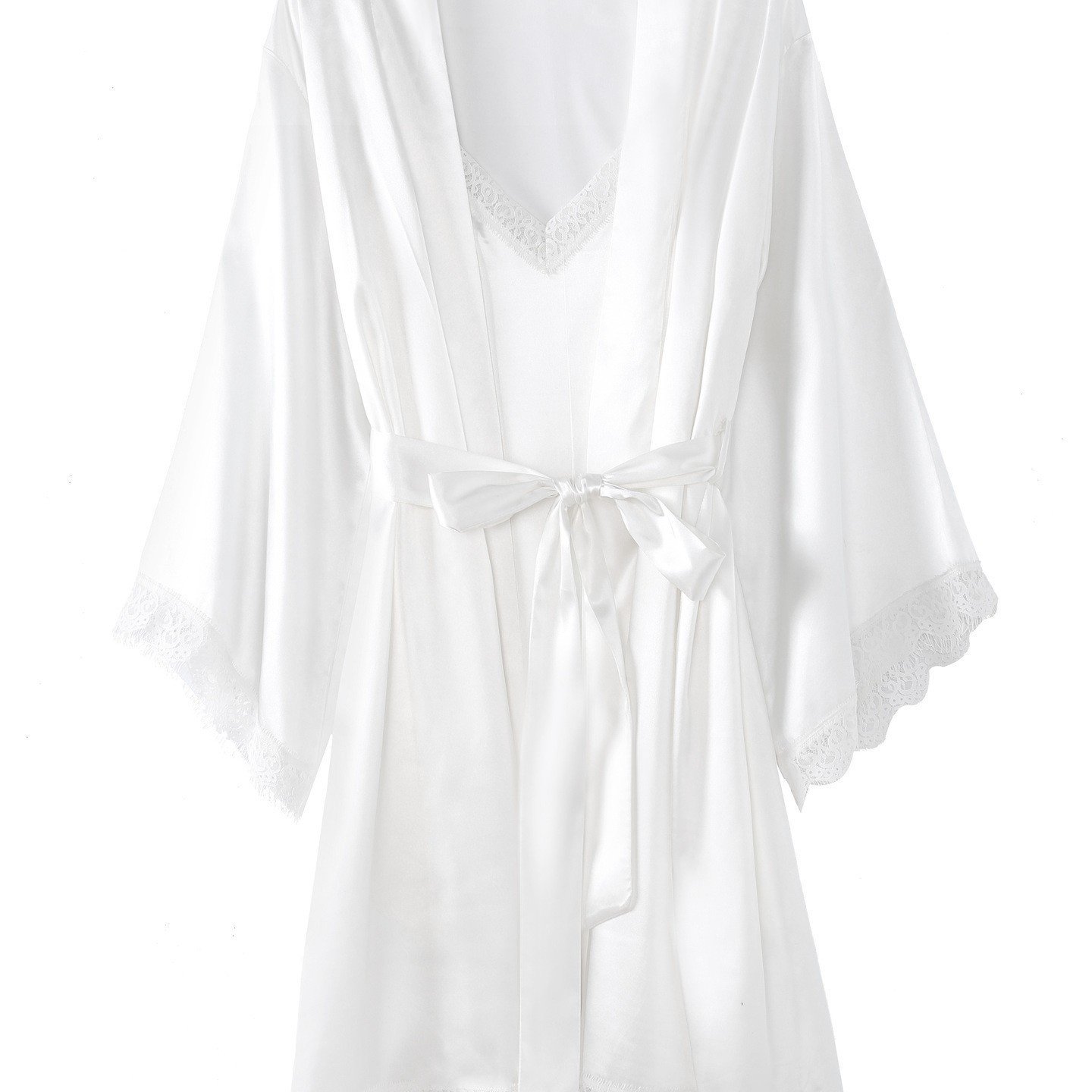 2023春秋欧美睡袍吊带睡裙 V领蕾丝性感缎面女士家居服两件套睡衣,女士内衣/男士内衣/家居服,睡袍/浴袍,淘宝优惠券,粉丝福利购,淘宝优惠卷