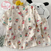 两件套夏天薄款 云朵棉ins日系可爱带胸垫短袖 2025新款 睡衣女夏季