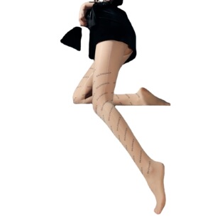 印花马油袜薄性感氨纶油亮丝袜大码丝袜薄款夏季字母女黑丝连裤袜