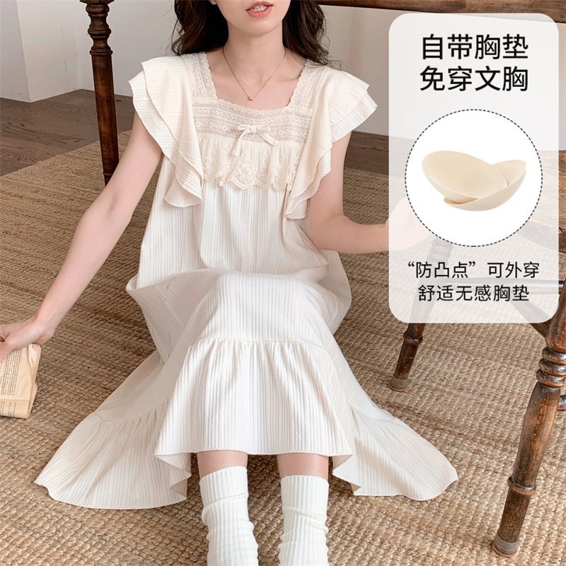 跨境睡衣女夏季带胸垫短袖睡裙甜美可爱薄款家居服 可外穿,女士内衣/男士内衣/家居服,睡袍/浴袍,淘宝优惠券,粉丝福利购,淘宝优惠卷